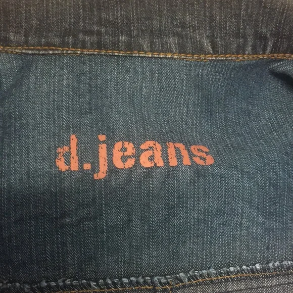 Denim jean vintage RL look Jacket button fitted glam blue boho - Picture 6 of 13